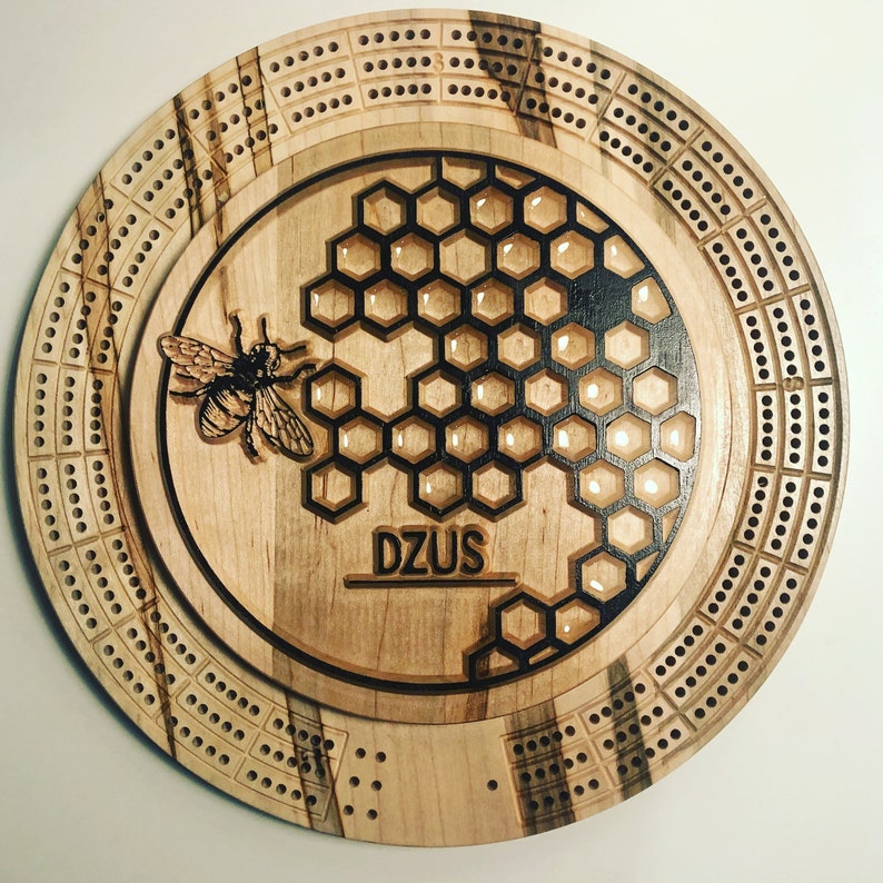 Custom Round 3D Wood Cribbage Boards | Etsy