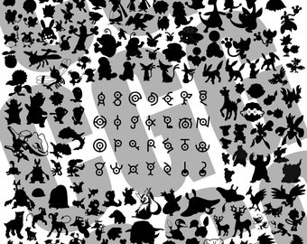 Pokemon Generation 1 1-151 Silhouette ULTIMATE MEGA PACK Vector for ...