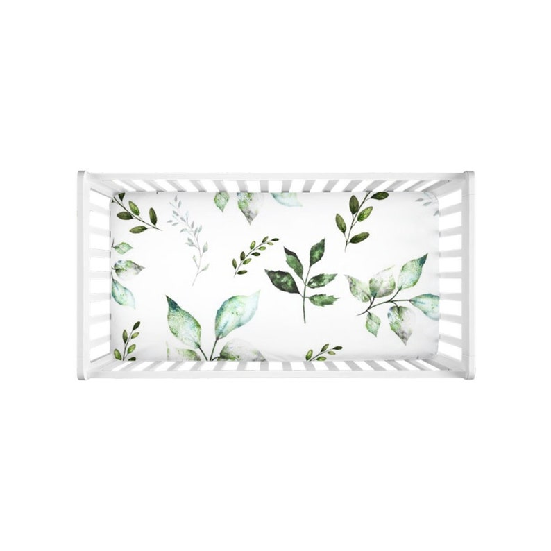 greenery crib bedding