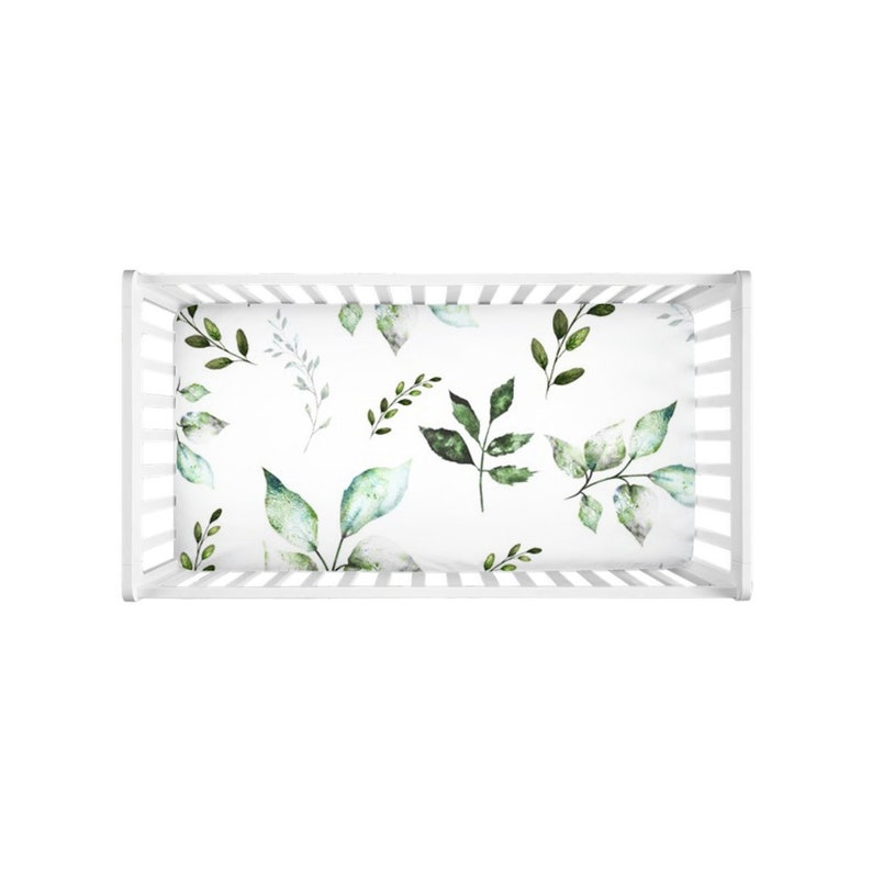 greenery crib sheet