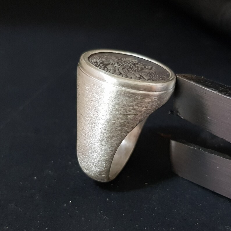 Men's sterling silver statement ring Man chunky silver Etsy