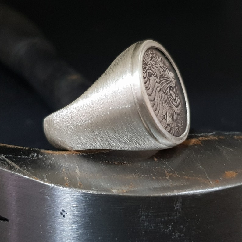 Men's sterling silver statement ring Man chunky silver Etsy