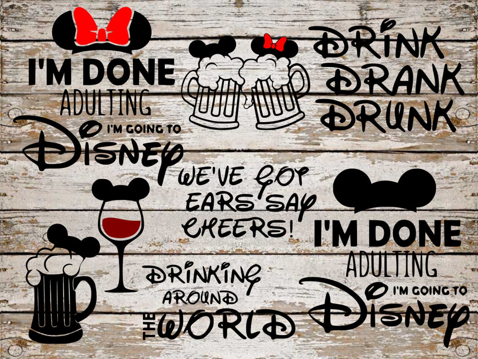 Disney Drinking SVG Bundle Disney World SVG Bundle Disney - Etsy