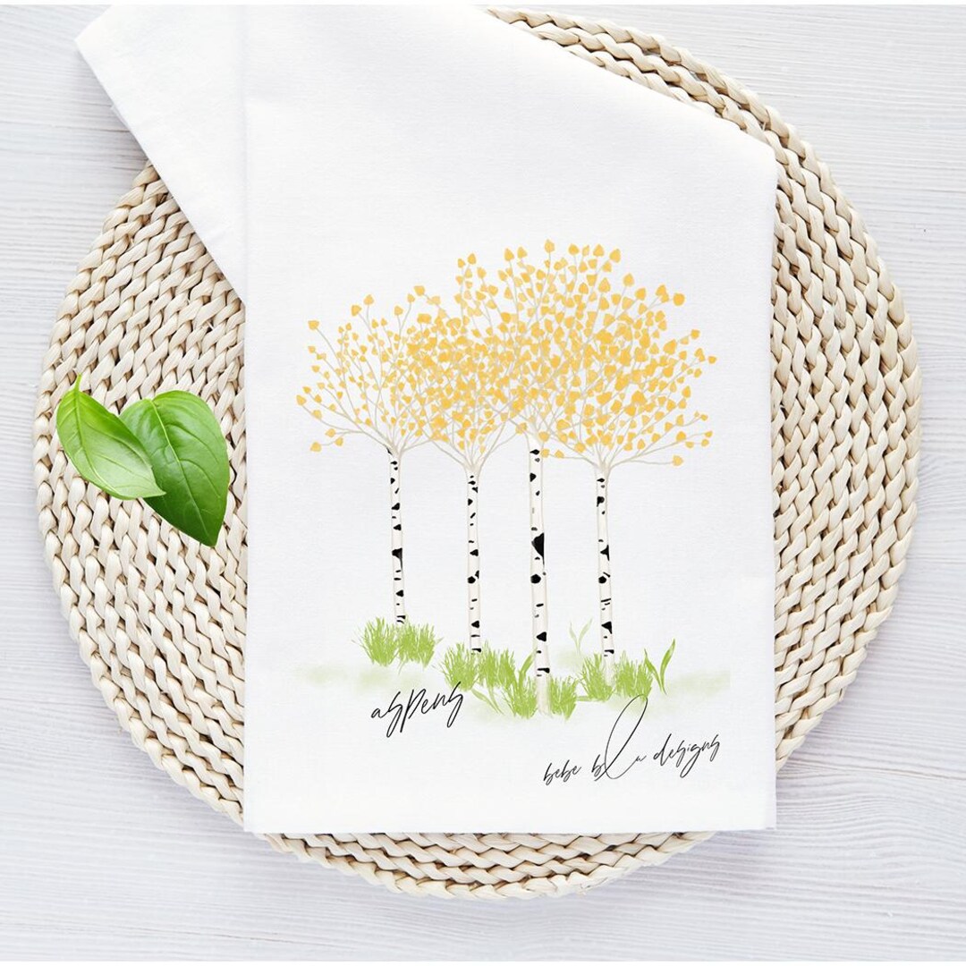 Aspen Flour Sack Tea Towel, Aspen Kitchentowel, Colorado Aspens, Aspen ...