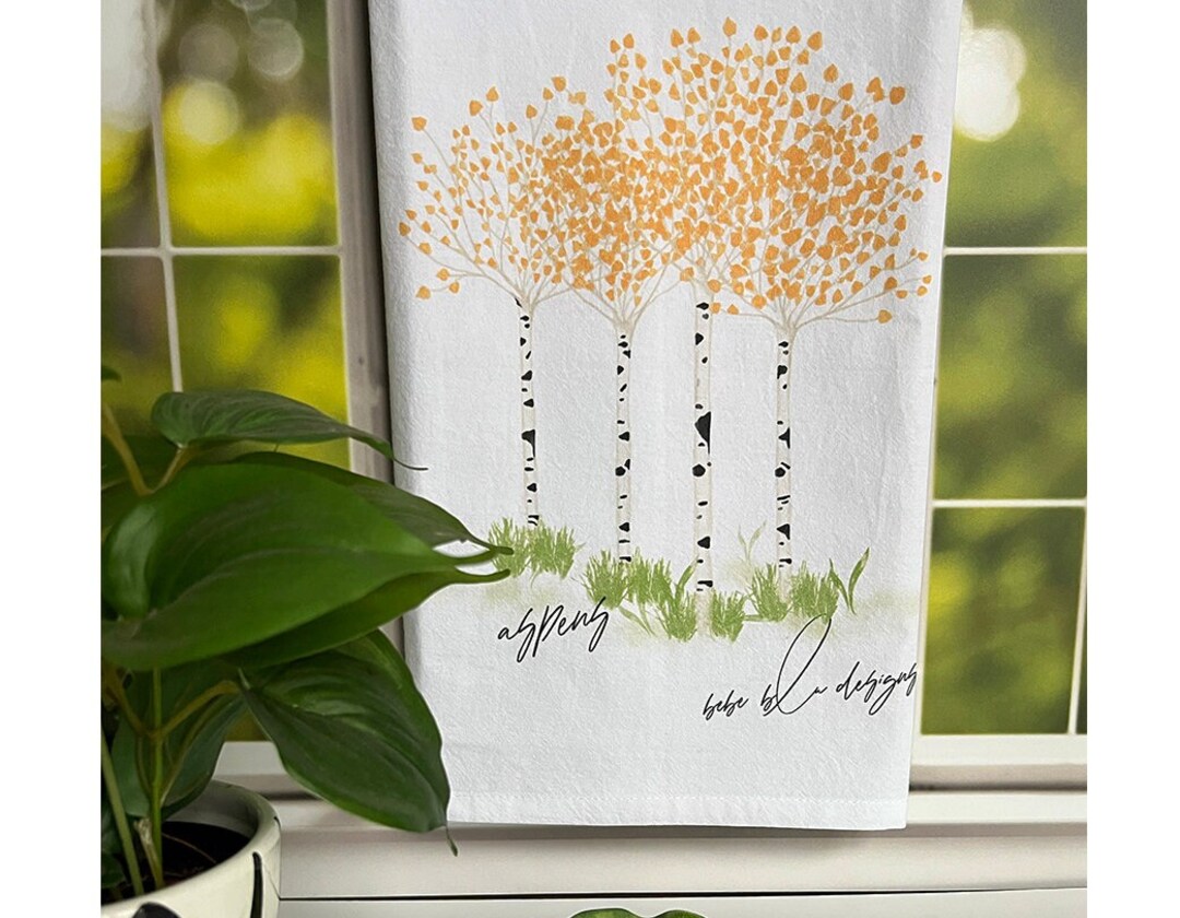 Aspen Flour Sack Towel, Aspen Tea Towel, Colorado Aspens, Eco-friendly ...