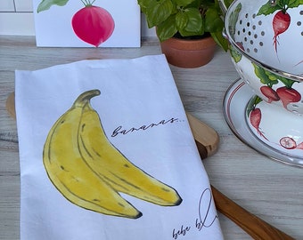 Bananas Flour Sack Towel, Bananas Tea Towel, Eco-Friendly, Banana, Tea Towel, Flour Sack Towel, Bananas Kitchen Towel, Bananas Dish Towel