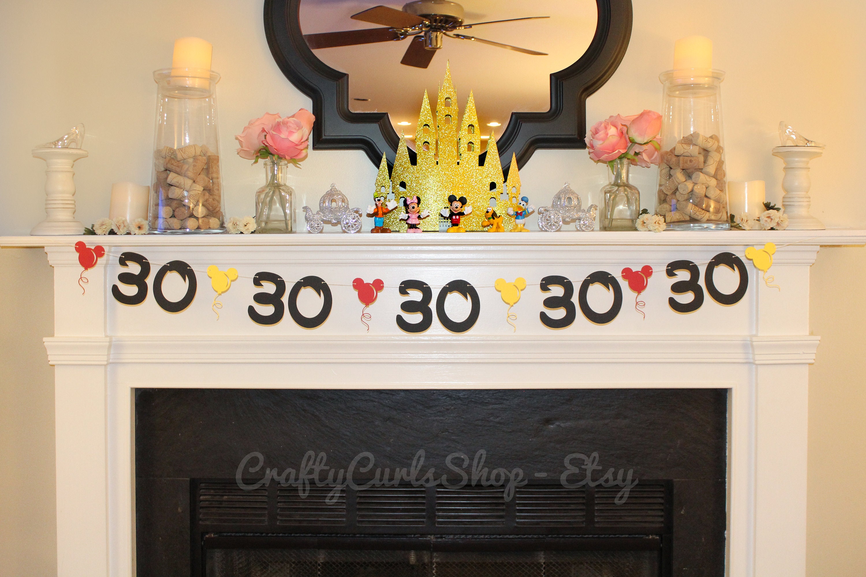 Disney 30th Birthday Banner Disney Birthday Decorations Etsy