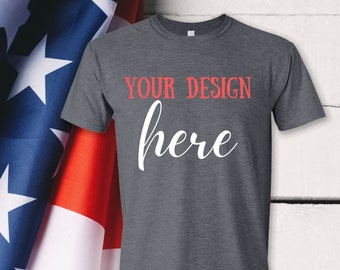 Dark Heather Grey Gildan 64000 T-shirt Mockups, T shirt  mocks, 4th of July, Summer, Patriotic,  American mock, USA, Veterans Day mockup