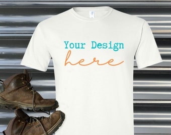 White Gildan 64000 T-shirt Mockups, T shirt  mocks, mockups for men, men’s mocks, masculine mocks, hiking, camping, Father’s Day, Flat lay