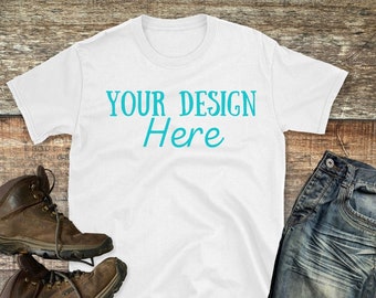 Gildan 64000, White Tshirt Mockup, Flat lay mock, Mens shirt mockup, mockup for men, masculine mockup, men's apparel, mock for men