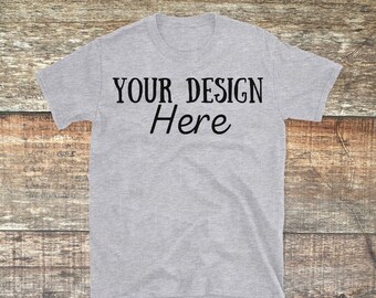 Gildan 64000 mockup, Sport Grey  Tshirt Mockup, Flat lay mock, Mens shirt mockup, mockup for men, men's apparel, mock for men