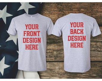 2 pack Sport Grey Gildan 64000 T-shirt Mockup, T shirt mocks, 4th of July, Summer, Patriotic, American mock, USA, Veterans Day, Mens shirt
