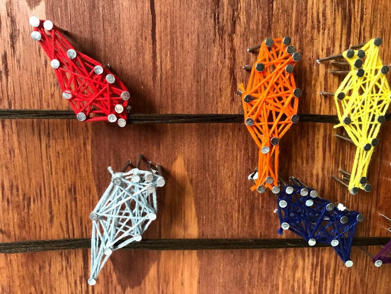 Rainbow Birds on a Wire - Etsy