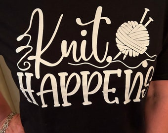 Knit Happens T-Shirt - Black