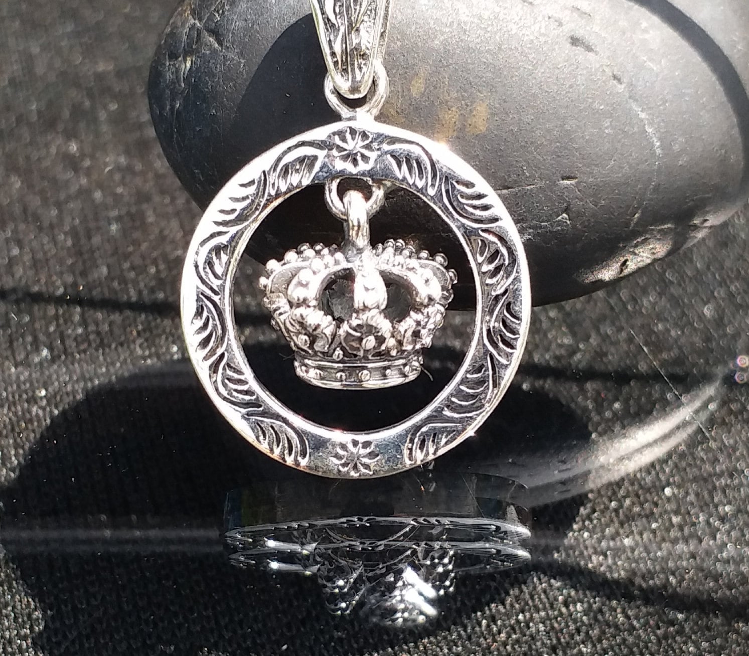 Crown charm Pendant Sterling Silver 925 Etsy
