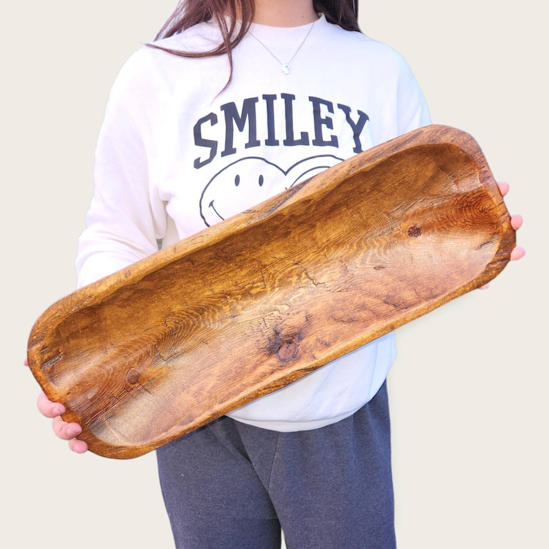 Hand Carved Rustic Wood Bowl - Brown Rustic