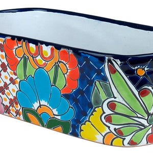 Handcrafted Talavera Planter Pot Herb Garden Pot Colorful Hand Painted Mexican Clay Pottery Indoor Flower Pot