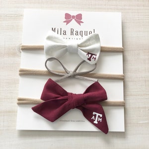 Texas A&M bows/baby headbands/ girls clips