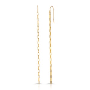 Marilyn 4” slinky long drop earrings in 14KT Gold filled.