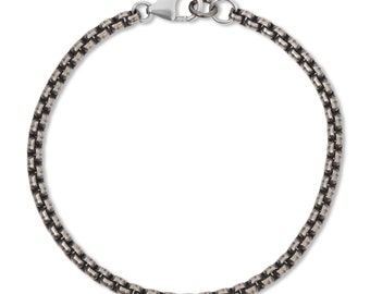 The Boston Men's bracelet in oxidized Sterling Silver.