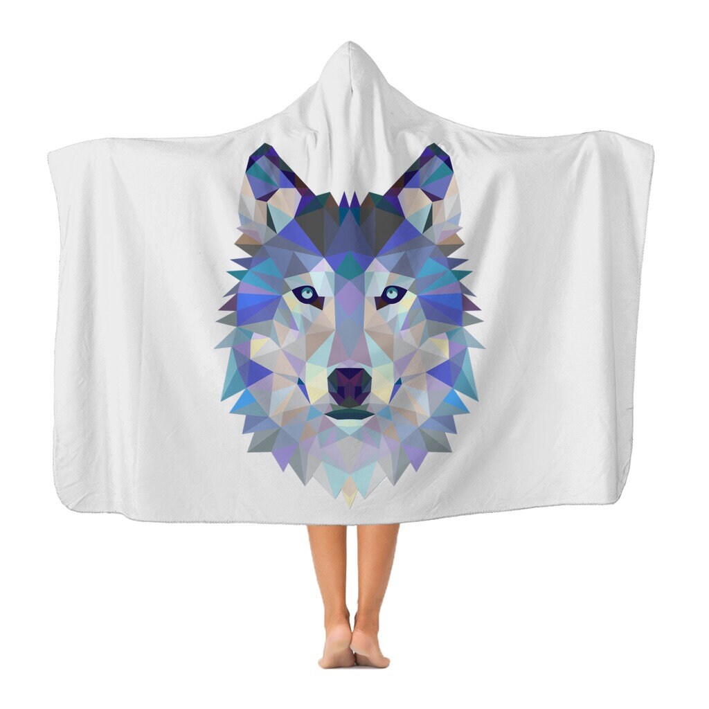 hooded wolf blanket