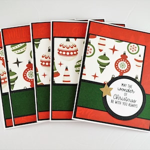 Handmade Christmas greeting card, no inside text, with envelopes, holiday greeting cards, festive cards