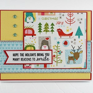 Handmade Christmas greeting card, holiday card, festive greeting card, gift card, no inside text, with envelope