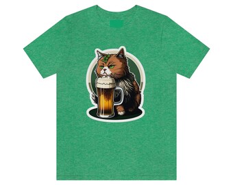 ¡Gato del día de St Patrick! irlandesa, vacaciones, pintas de Guinness te hacen fuerte