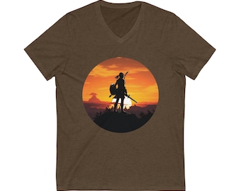 Link On the Threshold of Hyrule at Sunset - Crew Neck - Zelda TOTK