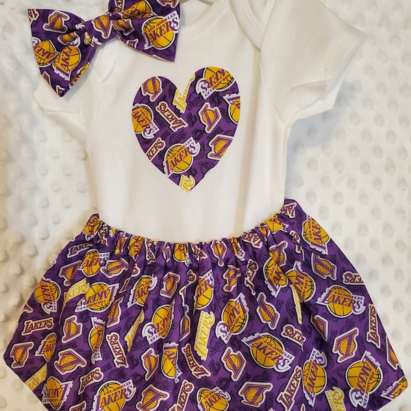 Los Angeles Lakers Baby Girl Clothing Set.