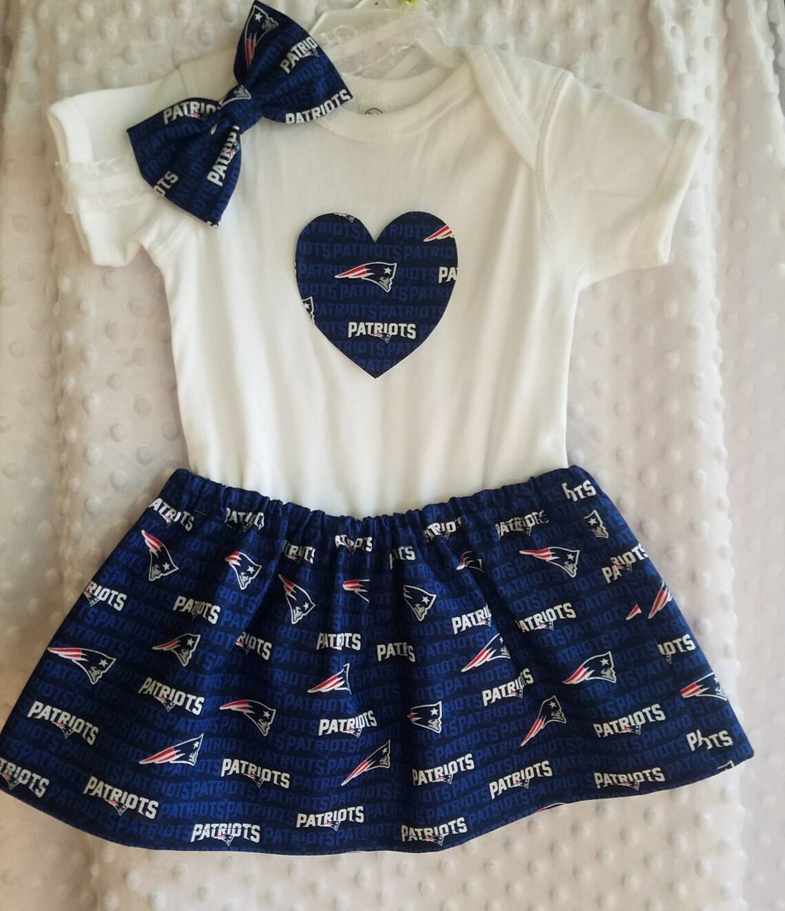 New England Patriots Baby Girl Clothing Set Etsy