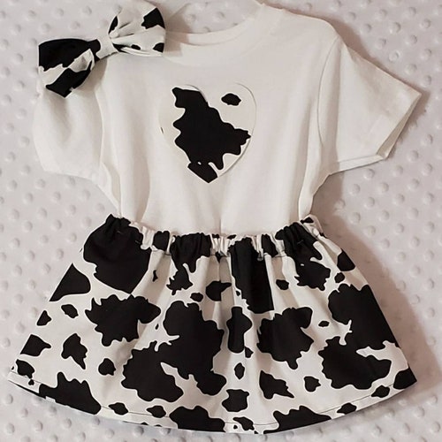 Cow Print Baby Girl Clothing Set Etsy