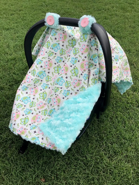 Baby Girl Owl Car Seat Cover Canopy Image 0