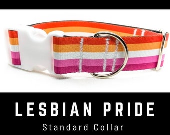Lesbische Pride-halsband, Sapphic Pride-halsband, LGBTQ-halsband, Pride Flag-halsband, Gay Pride-halsband, dikke kraag, halsband 1" 1,5" 2"