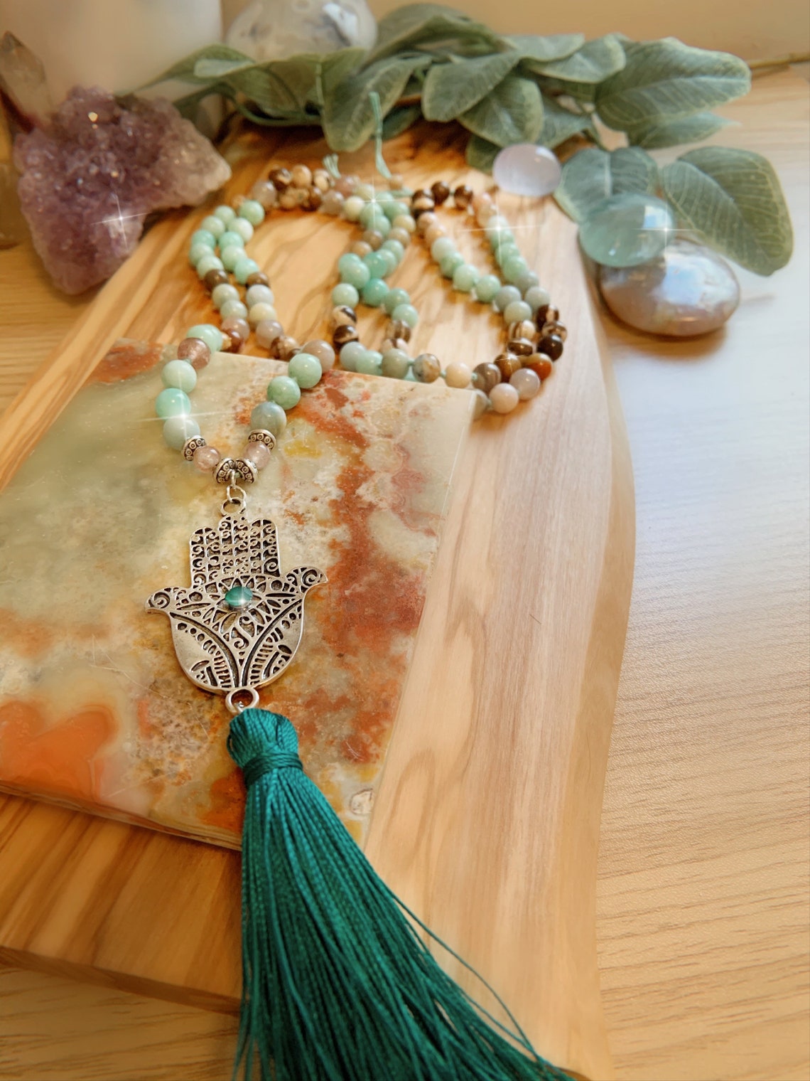 gemstone mala necklace