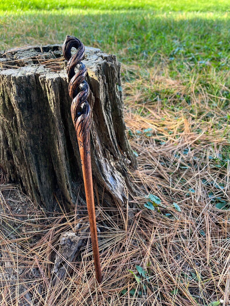 The Dark Helix Wand 13 Wooden Wand Wizard Wand Witch Etsy