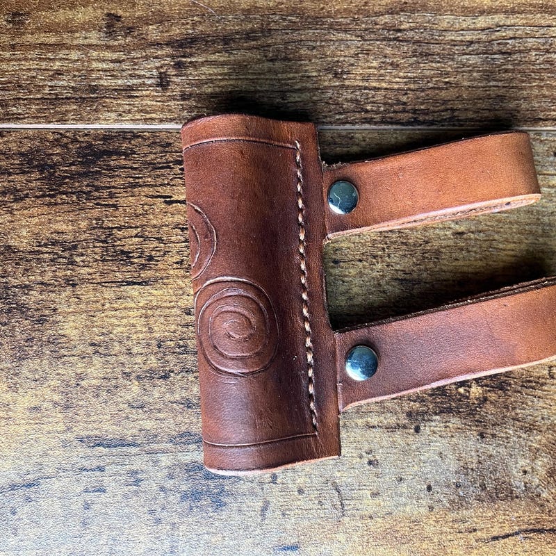 Clip On Leather Ornated Wand Holster