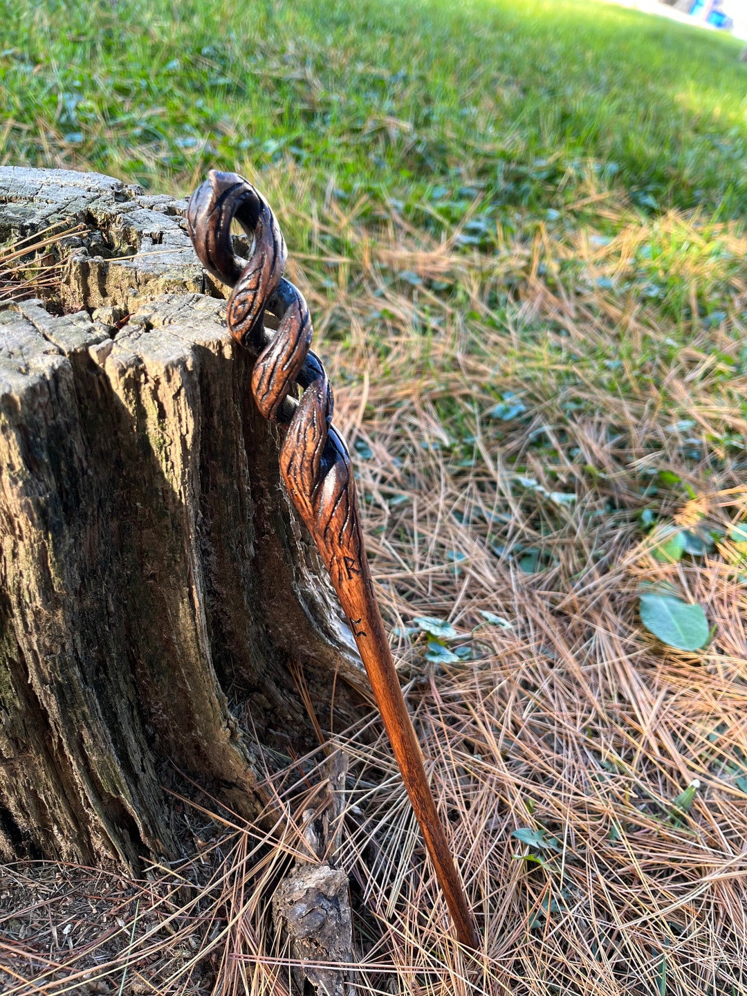 The Dark Helix Wand 13 Wooden Wand Wizard Wand Witch Wand Wicca Wand