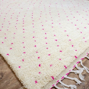 Custom Moroccan Rug Pink Dots, Spotted Pink Rug, Morocco Polka Dots Made To Order