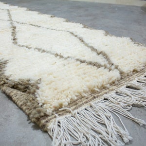 Handgeknüpfter Beige Marokkanischer Teppich Läufer, Berber Wollteppich Bild 2