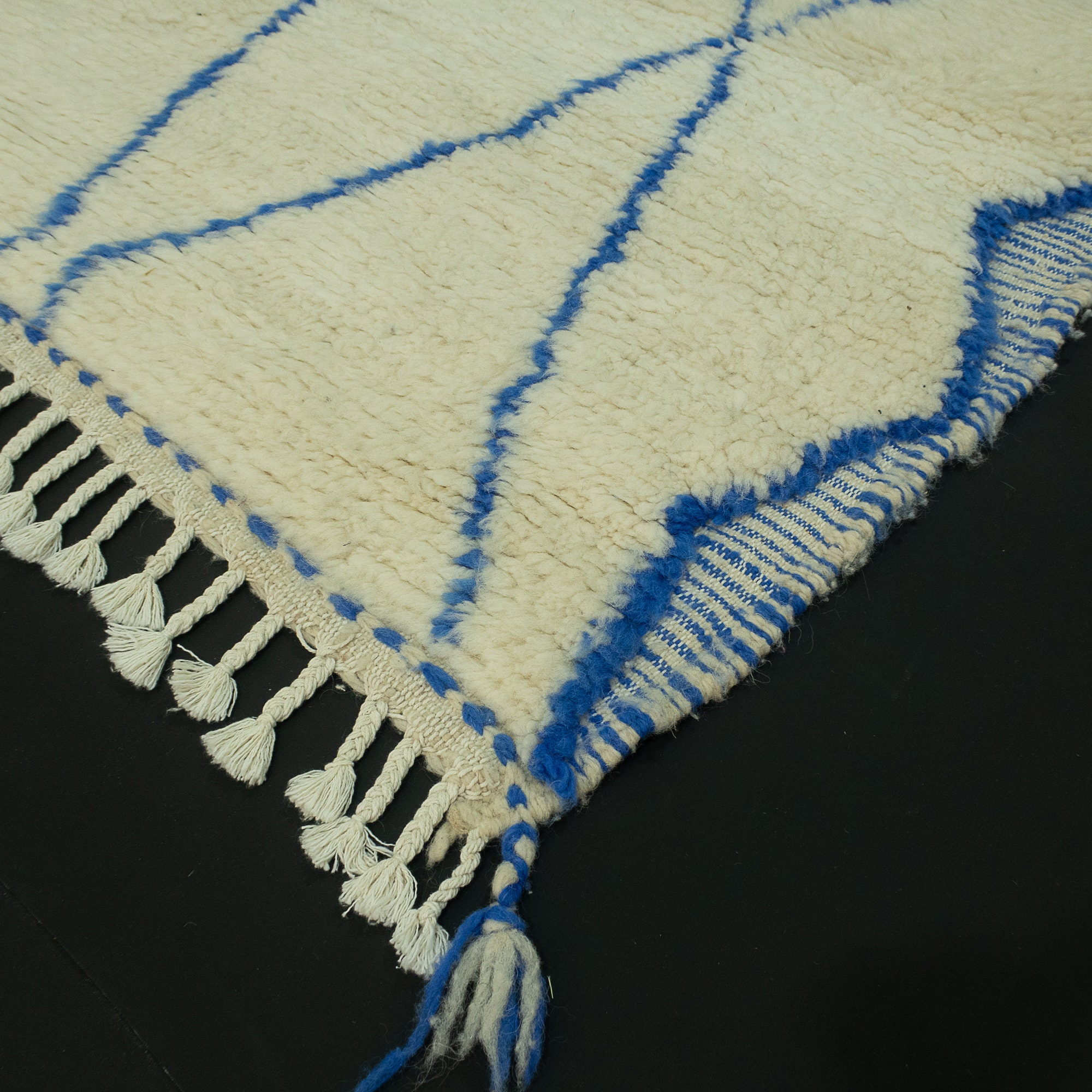 Blue Moroccan Rug White and Blue Morocco Rug Coastal Berber Etsy