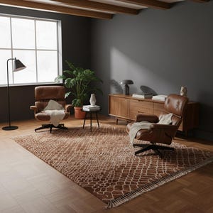 Large Area Rug | Brown Moroccan Rug | Mrirt Plush Shag Berber Rug | Hand tufted wool rug