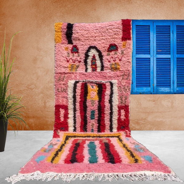 Pink runner rug, Moroccan Custom runner rug, Berber läufer teppich, moroccan Rug runner, Extra Long Kitchen rug, Hallway Rug, Entry Rug,