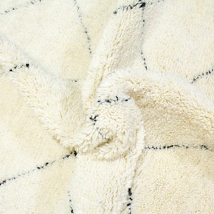 Authentic Beni Ourain Rug , Custom Moroccan Rug , Handmade Wool Shag Rug ,  Bespoke Morocco Beni Ouarain Berber Carpet