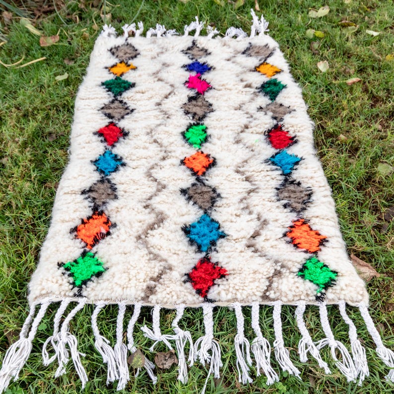 Wool Bath Mat, Bathroom Rug, Small Berber Rug, Mats for Bathroom