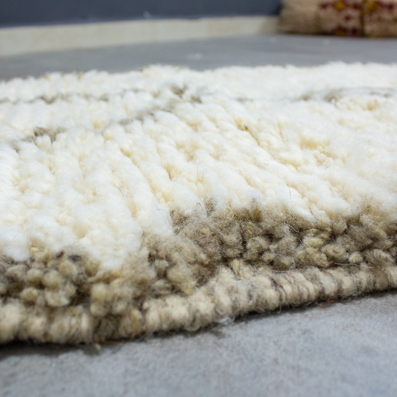Handgeknüpfter Beige Marokkanischer Teppich Läufer, Berber Wollteppich Bild 5