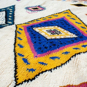 Large Morrocan rug, Multicolor Beni Ourain Rug, Custom Morrocan Rug, Handmade Wool Area Rug, Beni Ouarain Rug image 5