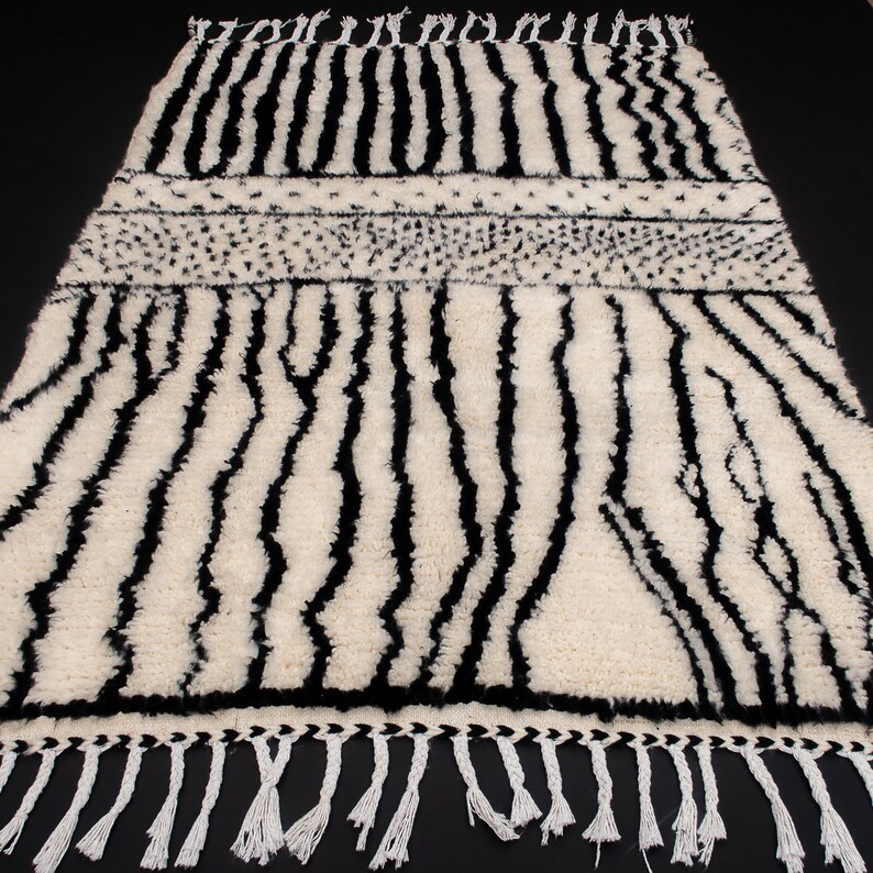 Striped Beni ourain rug Custom Morrocan Rug Beni rug Wool Berber rug Beni ourain rug Custom rug Handmade rug Moroccan rug image 2