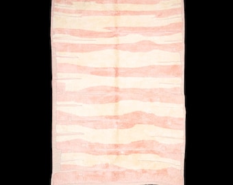 Custom Pink Cream Mrirt Rug | Plush Moroccan Berber Carpet