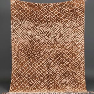 Large Area Rug | Brown Moroccan Rug | Mrirt Plush Shag Berber Rug | Hand tufted wool rug